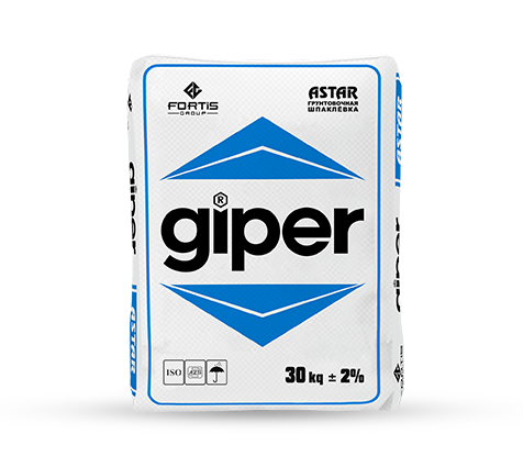 Giper Star სპეციალური დანამატებით გამდიდრებული მაღალხარისხოვანი თაბაშირ-პერლიტის ბაზა გამოიყენება პირველი პირის წასასმელად